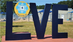 Blue Love Sign at Adoption Center